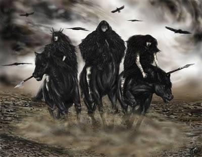 The Three Morrigans by Ion Ander Ramirez of IonAnder Art.