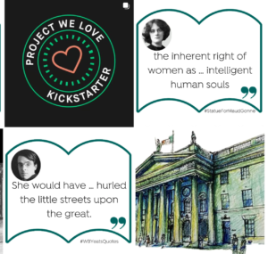 Orna Ross Instragram posts about Maud Gonne Statue Campaign